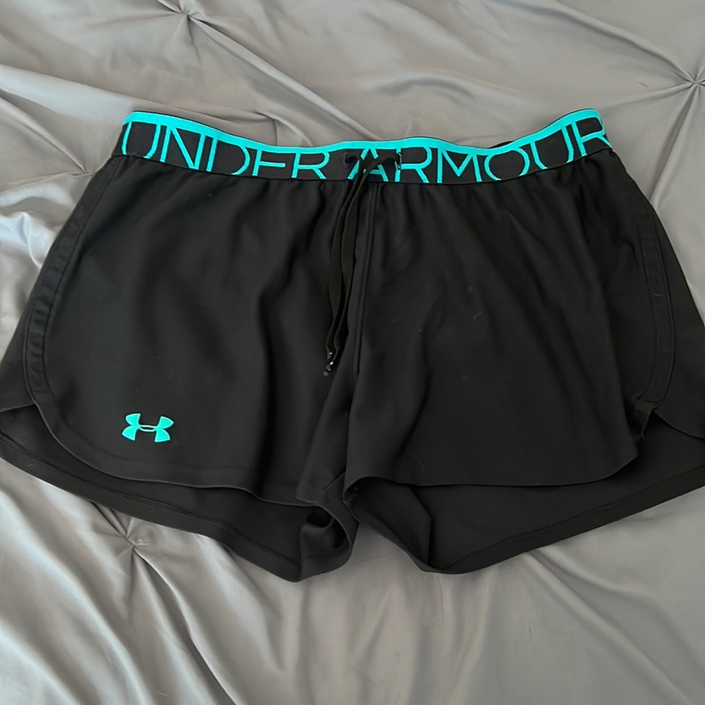 Black and Teal Under Armour Shorts